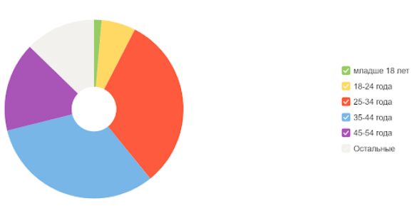 Данные Яндекс.Метрики по возрасту посетителей с 01.01.2022 по 31.12.2022