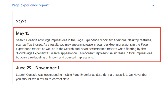 google-page-experience-report