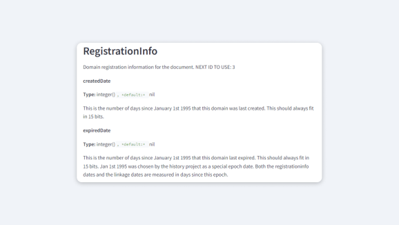 Информация о регистрации домена в документации Google