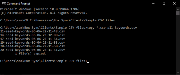 Объединение нескольких файлов в один в CMD