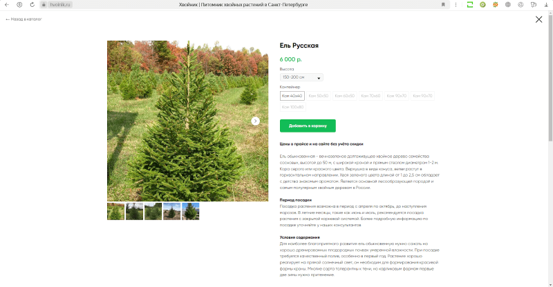 Пример недоработанной карточки товара