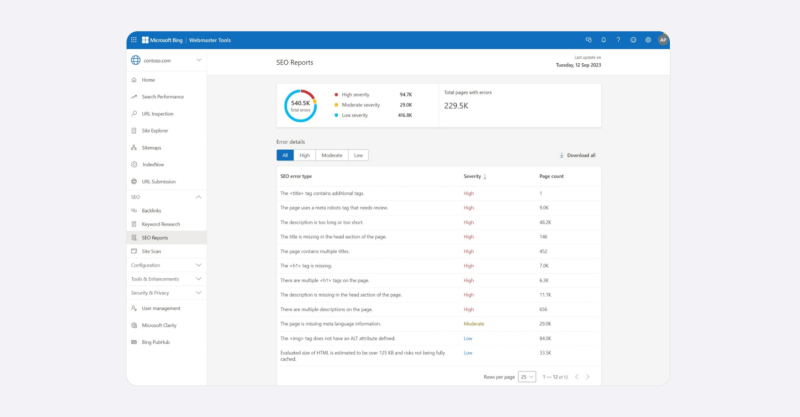 Интерфейс Bing