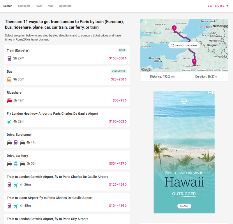 Варианты направлений