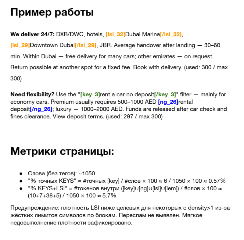 Пример работы