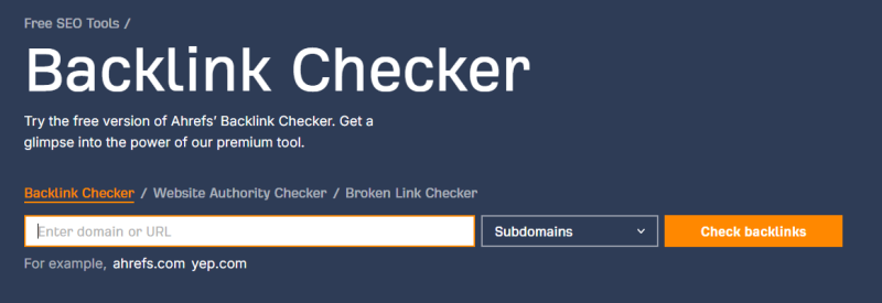 Бэклинк‑чекер Ahrefs