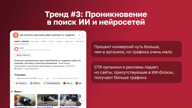 Тренд №3. Проникновение в поиск ИИ и нейросетей