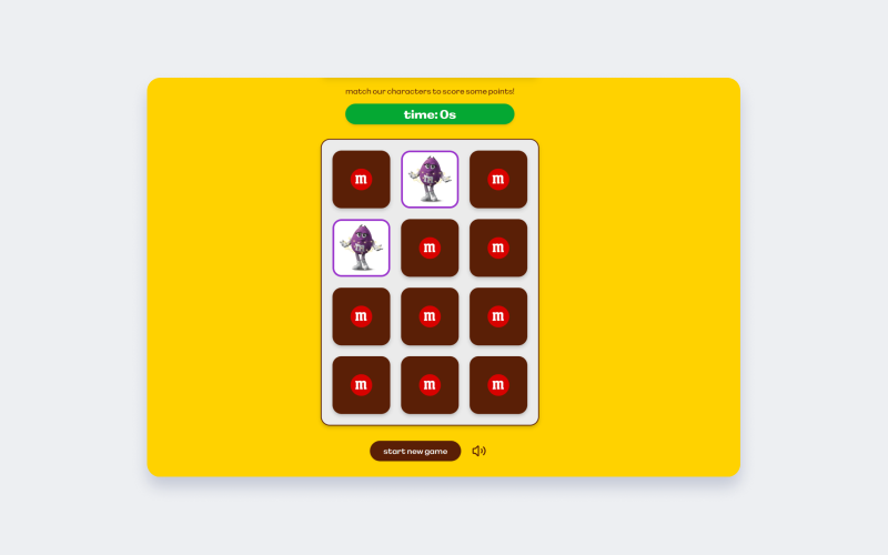 Геймификация на сайте M&M’s — карточная игра с маскотами