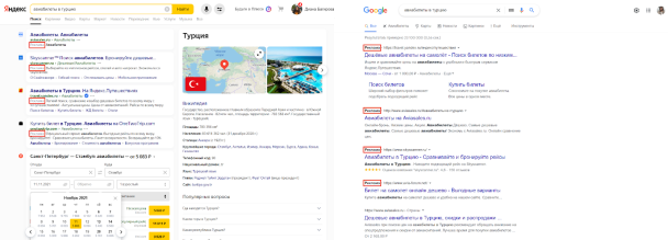 Реклама в поисковых выдачах Яндекса и Google