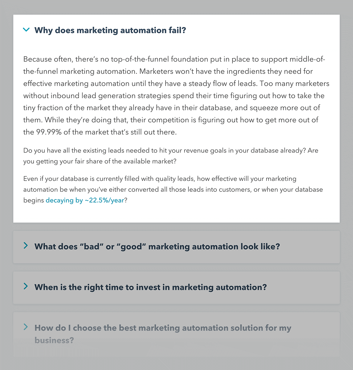 Пример оформления FAQ на страницах