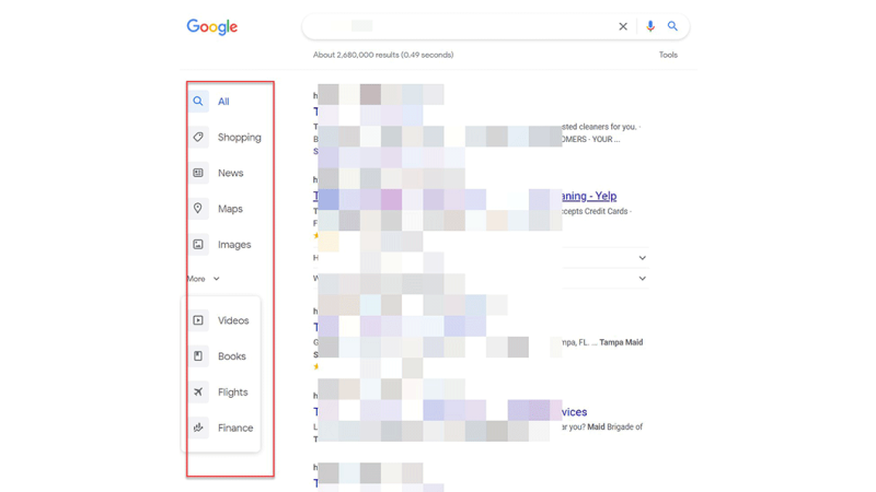 google-search-side-bar-navigation