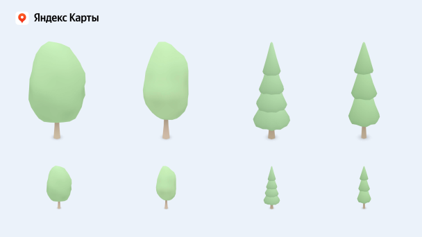 Изображение 3D-моделей деревьев. Источник: Яндекс