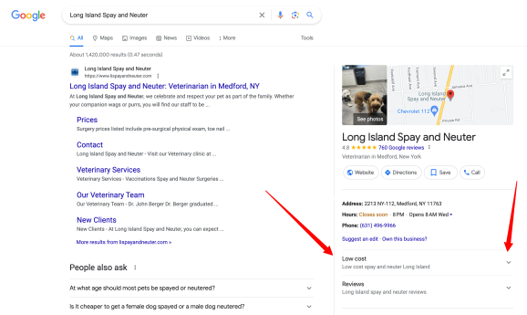 Respective Local Panel Google внедряет расширяемые меню и информационные разделы в локальных ...