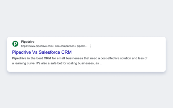 Pipedrive сравнивает себя с Salesforce
