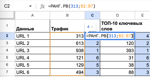 Сортировка редиректов