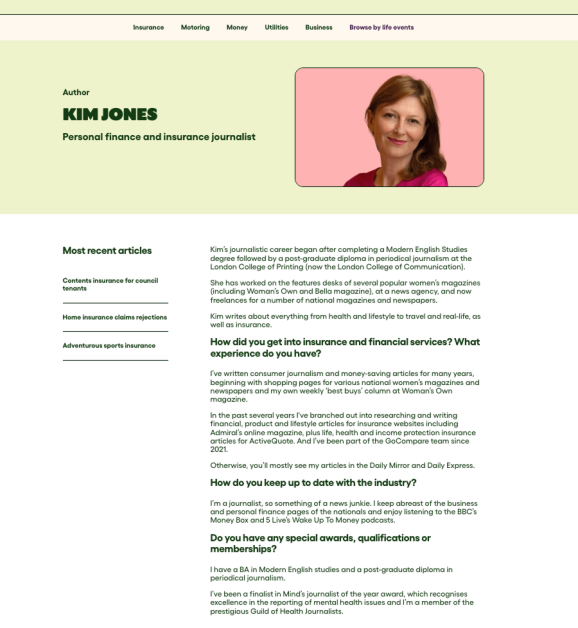 Страница GoCompare