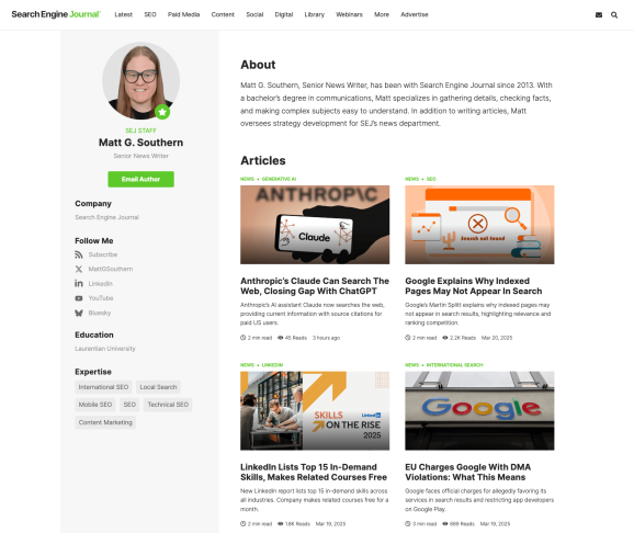 Страница Search Engine Journal