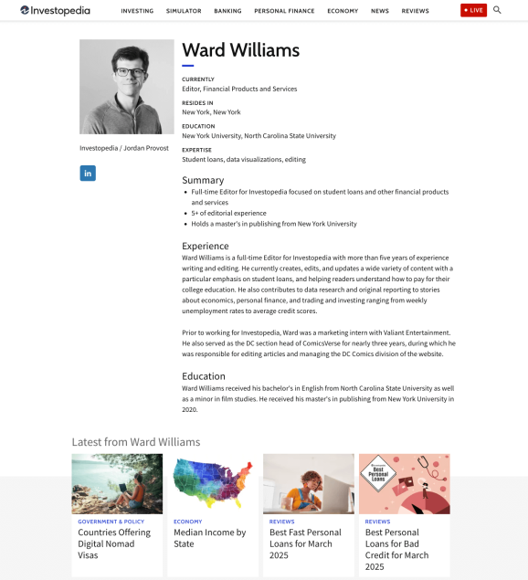 Страница Investopedia