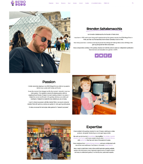 Страница Retrododo