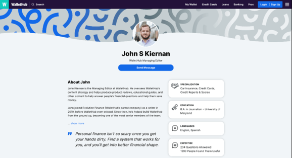 Страница Wallethub