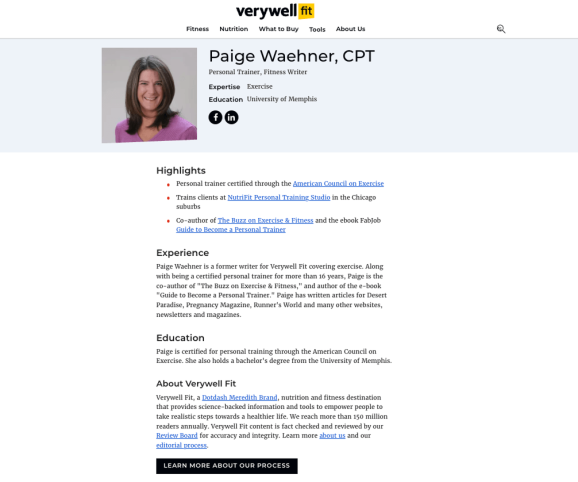 Страница Verywellfit