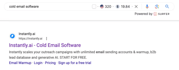 Лендинг Instantly.ai