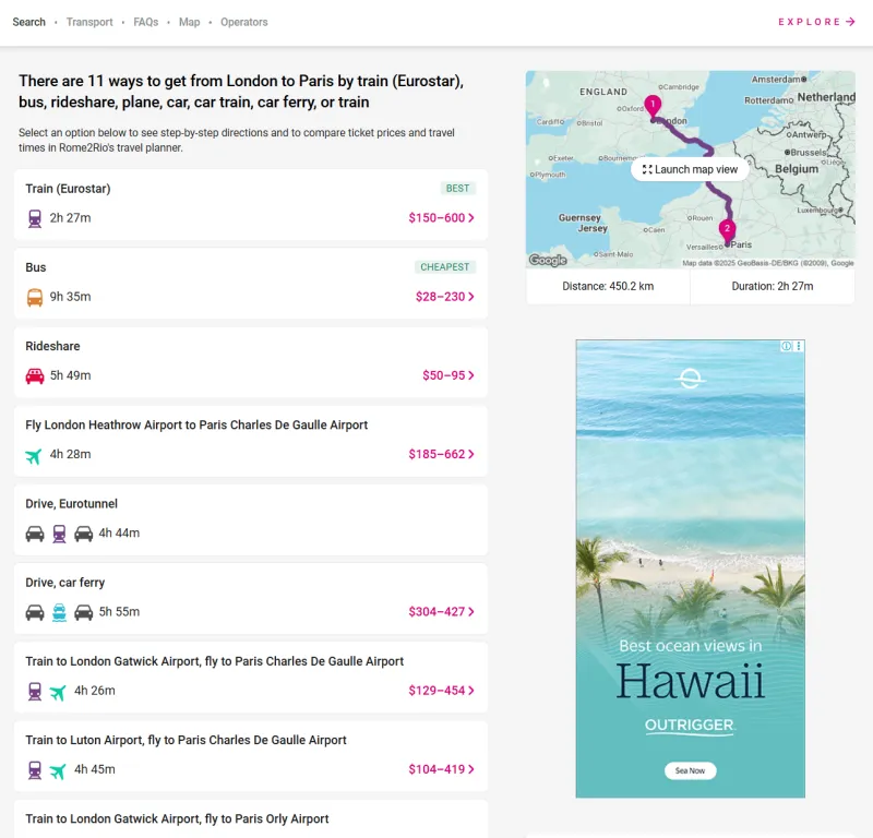 Варианты направлений