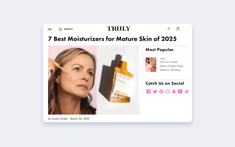 Один из постов в блоге Truly Beauty