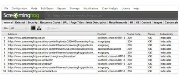 Запуск парсера Screaming Frog